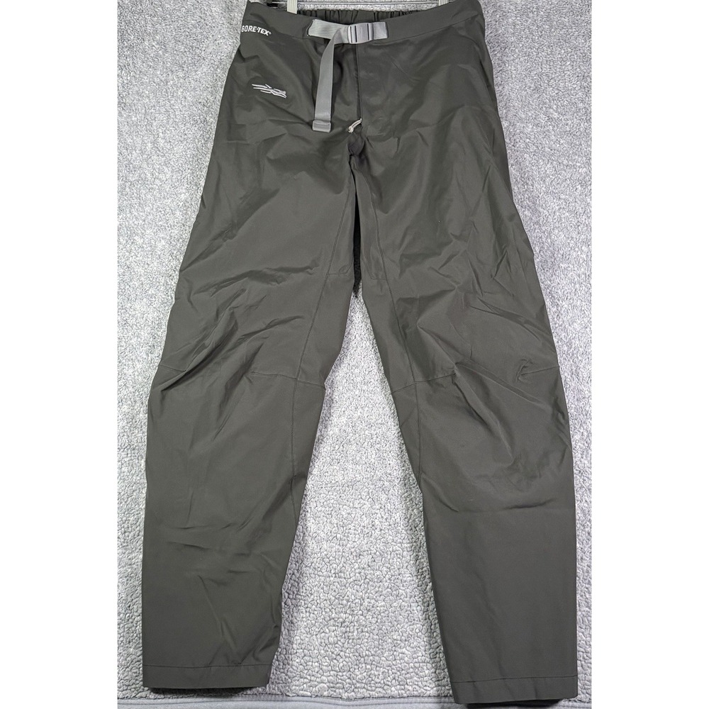 Sitka Gear Dew Point Rain Pant Mens L Gore Tex Gray Lightweight Leg Zip Outdoor